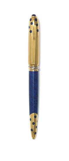 Cartier Pant re de Cartier blue lacquer fountain pen and bal